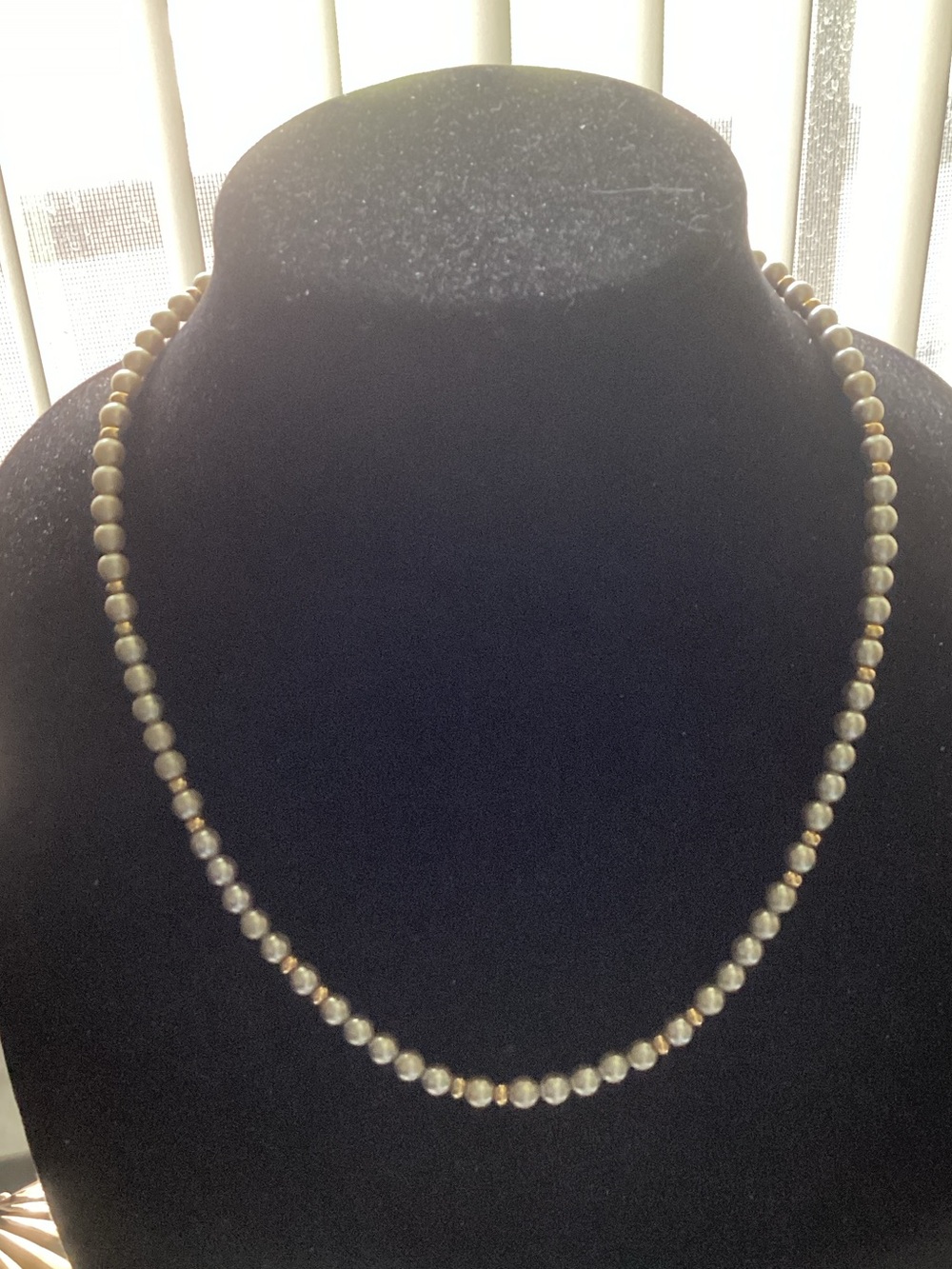 Delicate Beaded Women's Necklace in White and Gold